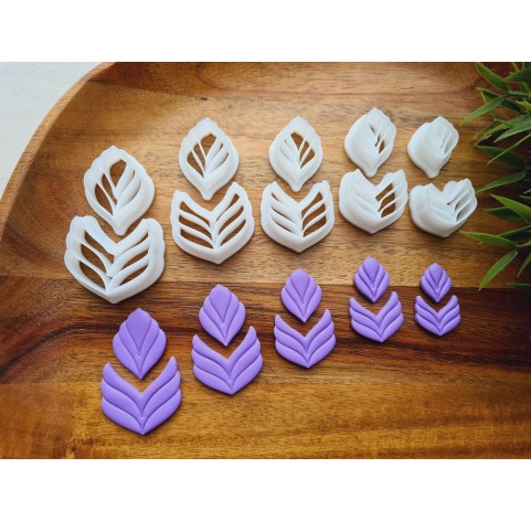 "Earring, style 31, 2 parts", set of 5 cutters, one clay cutter or FULL set