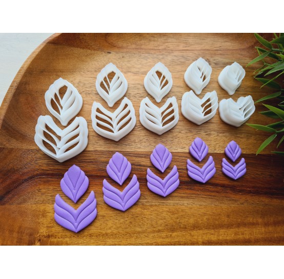 "Earring, style 31, 2 parts", set of 5 cutters, one clay cutter or FULL set