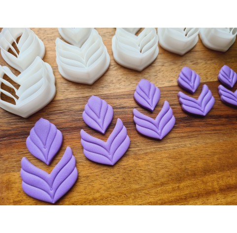 "Earring, style 31, 2 parts", set of 5 cutters, one clay cutter or FULL set