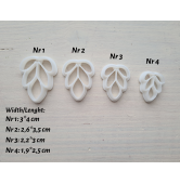 "Earring, style 30", set of 4 cutters, one clay cutter or FULL set