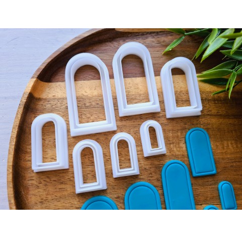 "Earring, style 31, arch", set of 7 cutters, one clay cutter or FULL set