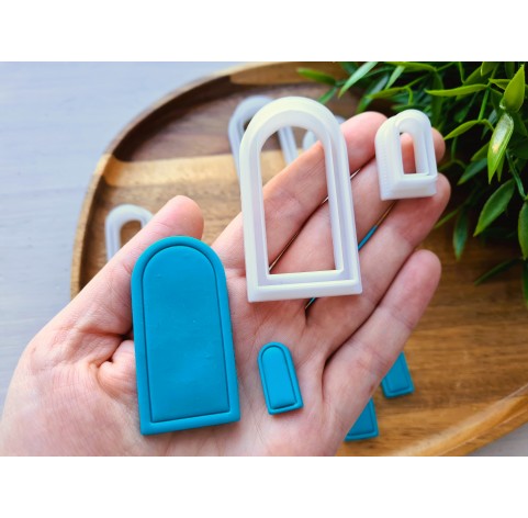 "Earring, style 31, arch", set of 7 cutters, one clay cutter or FULL set