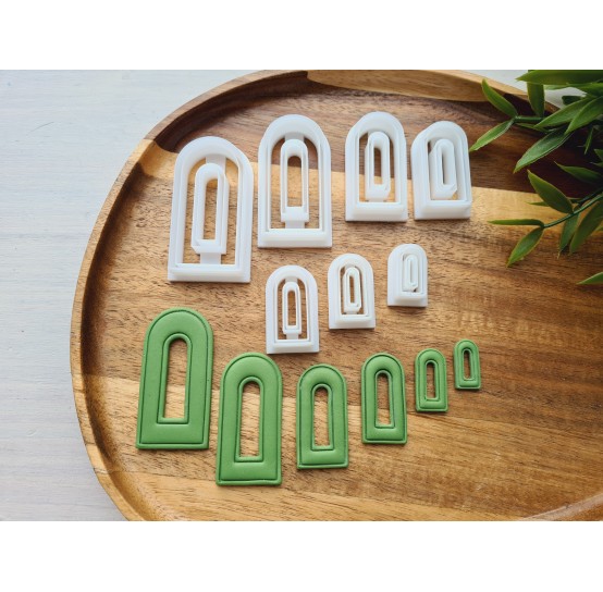 "Earring, style 32, arch", set of 7 cutters, one clay cutter or FULL set