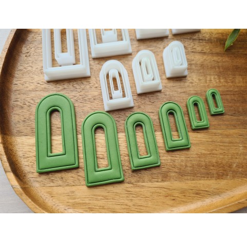 "Earring, style 32, arch", set of 7 cutters, one clay cutter or FULL set