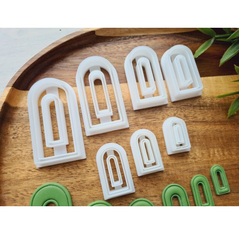 "Earring, style 32, arch", set of 7 cutters, one clay cutter or FULL set