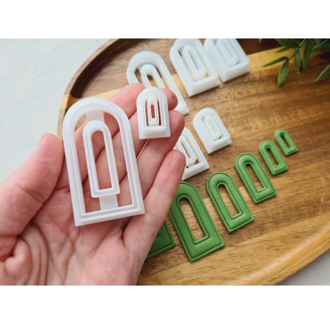 "Earring, style 32, arch", set of 7 cutters, one clay cutter or FULL set