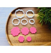 "Earring, style 34, flower contour", set of 5 cutters, one clay cutter or FULL set