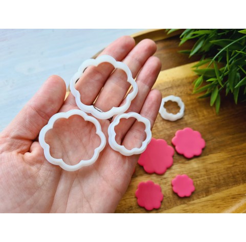 "Earring, style 34, flower contour", set of 5 cutters, one clay cutter or FULL set