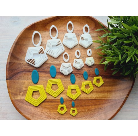 "Earring, style 35, 2 parts", set of 7 cutters, one clay cutter or FULL set