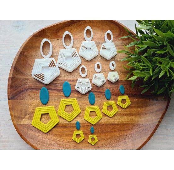 "Earring, style 35, 2 parts", set of 7 cutters, one clay cutter or FULL set