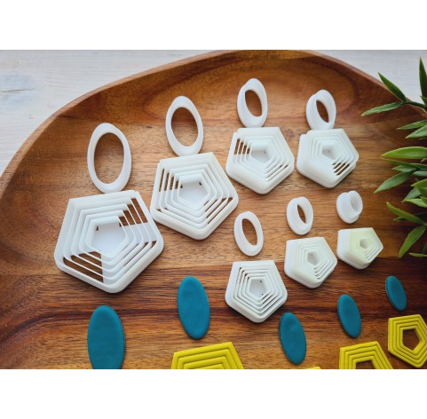 "Earring, style 35, 2 parts", set of 7 cutters, one clay cutter or FULL set