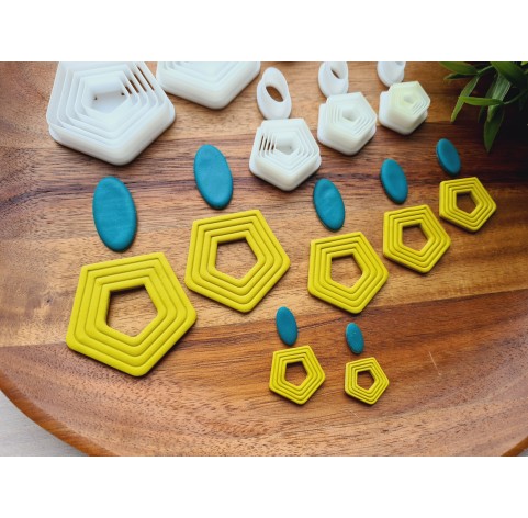 "Earring, style 35, 2 parts", set of 7 cutters, one clay cutter or FULL set