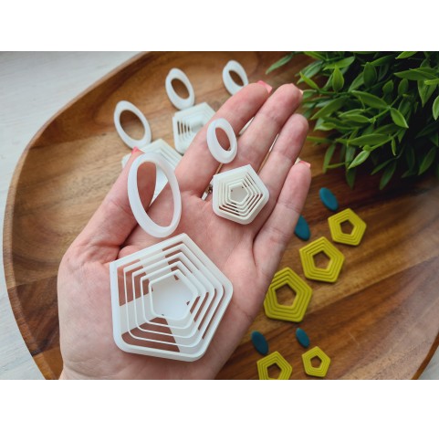 "Earring, style 35, 2 parts", set of 7 cutters, one clay cutter or FULL set