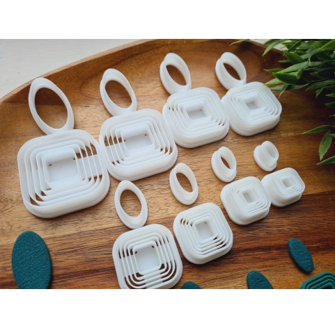 "Earring, style 36, 2 parts", set of 8 cutters, one clay cutter or FULL set