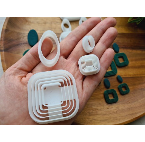 "Earring, style 36, 2 parts", set of 8 cutters, one clay cutter or FULL set