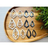 "Earring, style 49, 2 parts", set of 3 cutters, one clay cutter or FULL set
