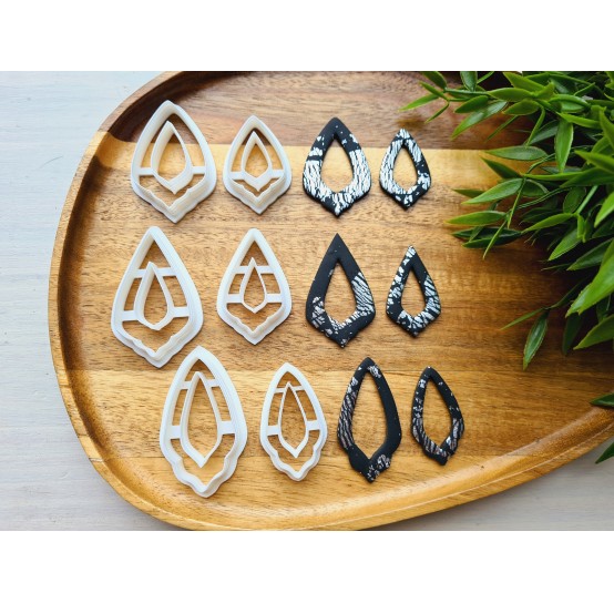 "Earring, style 49, 2 parts", set of 3 cutters, one clay cutter or FULL set