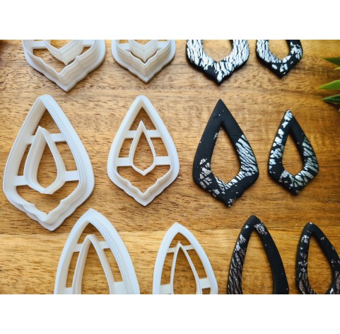 "Earring, style 49, 2 parts", set of 3 cutters, one clay cutter or FULL set