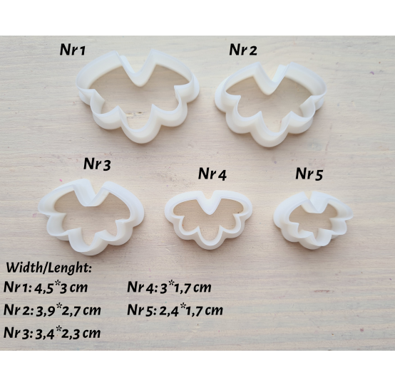 "Earring, style 53", set of 5 cutters, one clay cutter or FULL set