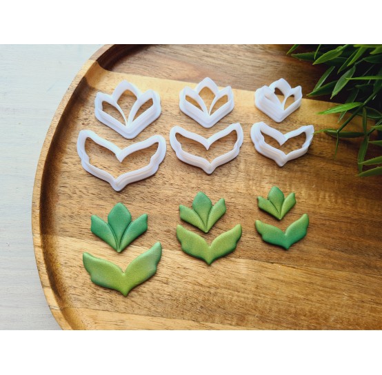 "Earring, style 50, 2 parts", set of 3 cutters, one clay cutter or FULL set