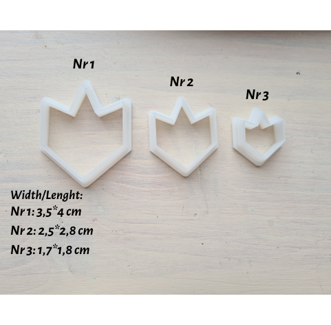 "Earring, style 52", set of 3 cutters, one clay cutter or FULL set