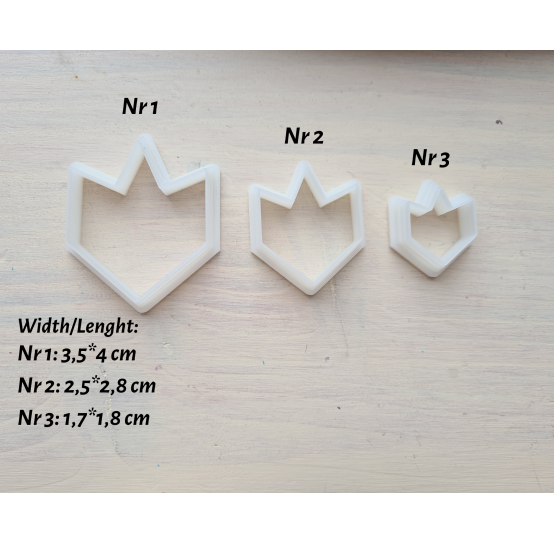 "Earring, style 52", set of 3 cutters, one clay cutter or FULL set