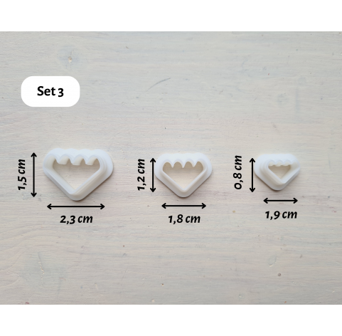 "Earring, style 55, stylized flower, 3 parts", set of 3 cutters, one clay cutter or FULL set