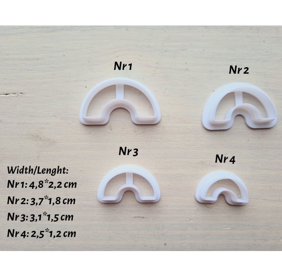 "Earring, style 63, arch", set of 4 cutters, one clay cutter or FULL set