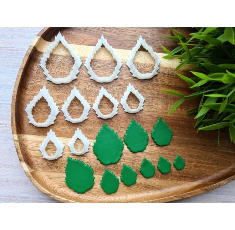 "Mint leaf", set of 9 cutters, one clay cutter or FULL set