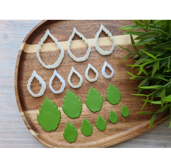 "Raspberry leaf", set of 9 cutters, one clay cutter or FULL set