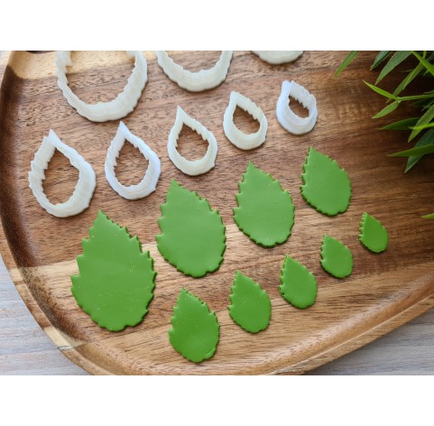 "Raspberry leaf", set of 9 cutters, one clay cutter or FULL set