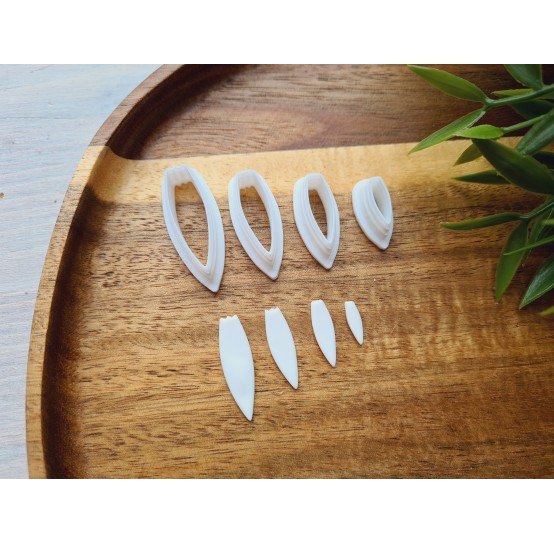 "Chamomile petal", set of 4 cutters, one clay cutter or FULL set