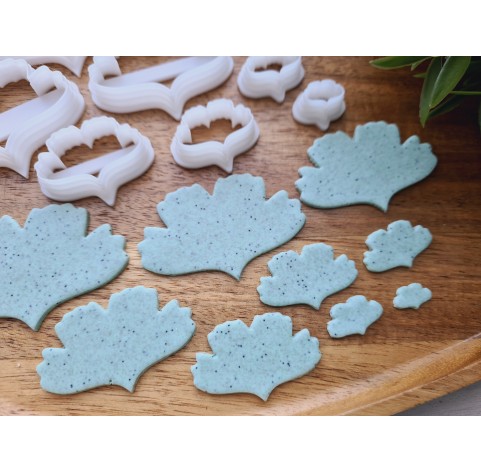 "Ginkgo leaf, style 1", set of 9 cutters, one clay cutter or FULL set