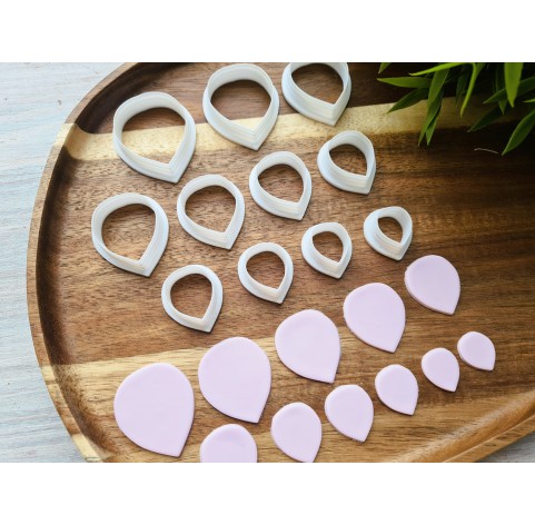 "Rose petal, style 6, classic", set of 11 cutters, one clay cutter or FULL set