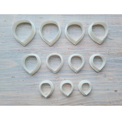 "Rose petal, style 6, classic", set of 11 cutters, one clay cutter or FULL set