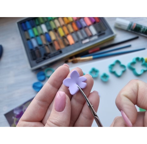 "Violet flower", set of 6 cutters, one clay cutter or FULL set