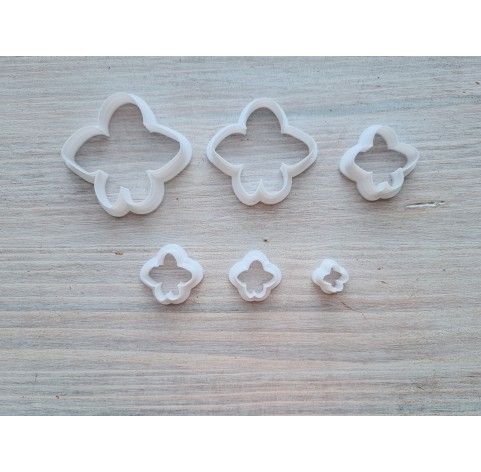 "Violet flower", set of 6 cutters, one clay cutter or FULL set