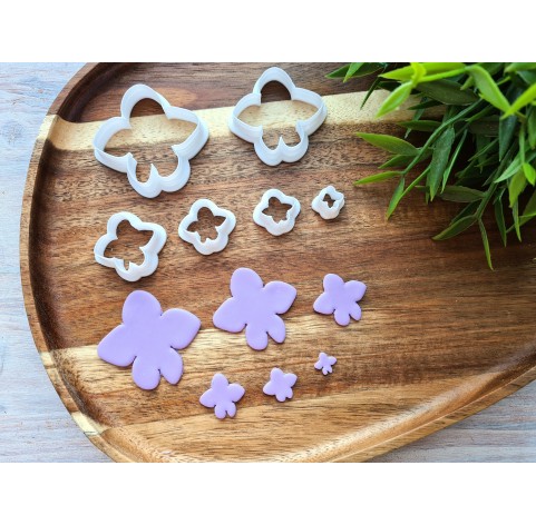 "Violet flower", set of 6 cutters, one clay cutter or FULL set