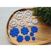 "Cornflower, style 2", set of 7 cutters, one clay cutter or FULL set