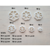 "Cornflower, style 2", set of 7 cutters, one clay cutter or FULL set