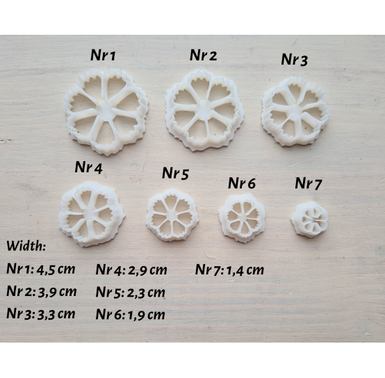 "Cornflower, style 2", set of 7 cutters, one clay cutter or FULL set