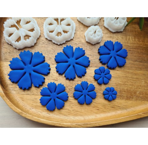"Cornflower, style 2", set of 7 cutters, one clay cutter or FULL set