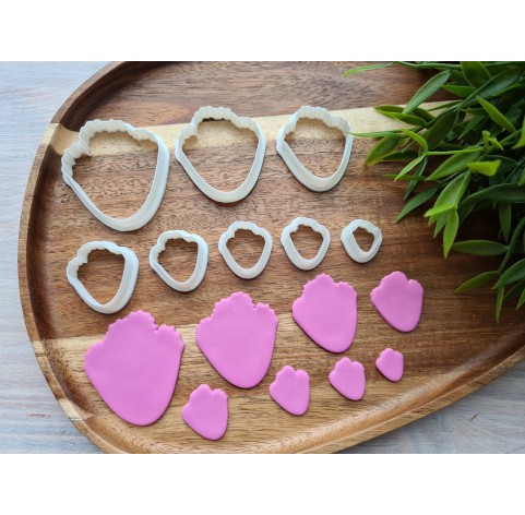 "Peony petal, style 1", set of 8 cutters, one clay cutter or FULL set