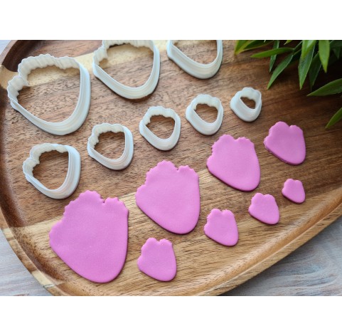 "Peony petal, style 1", set of 8 cutters, one clay cutter or FULL set