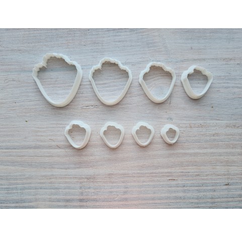 "Peony petal, style 1", set of 8 cutters, one clay cutter or FULL set