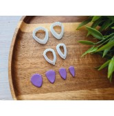 "Peony petal, style 2", set of 4 cutters, one clay cutter or FULL set