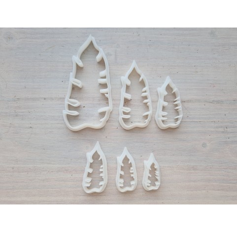 "Palm leaf, style 1", set of 6 cutters, one clay cutter or FULL set