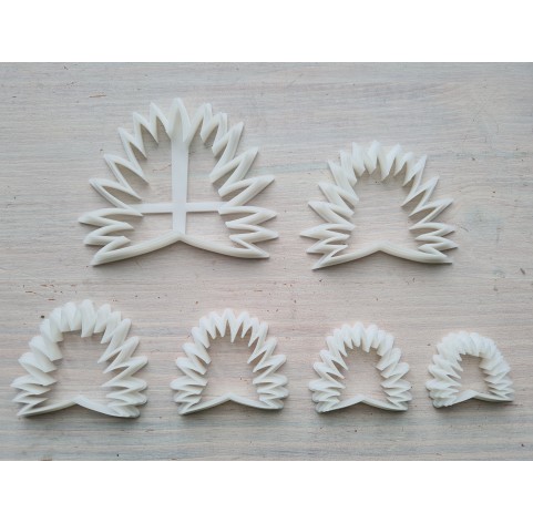 "Palm leaf, style 2", set of 6 cutters, one clay cutter or FULL set