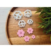 "Sakura, style 1, with indents", set of 4 cutters, one clay cutter or FULL set