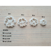 "Sakura, style 1, with indents", set of 4 cutters, one clay cutter or FULL set